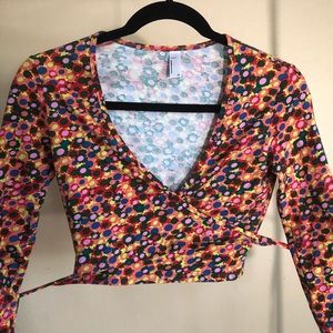 Floral wrap top